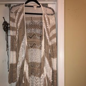 Chico's crochet waterfall duster cardigan